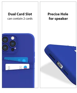 Capa de TPU com logotipo personalizado para celular com 2 bolsos para cartões para iPhone 14 13 12 11 Pro Max X XR XS Max 7 8 Plus Fundas