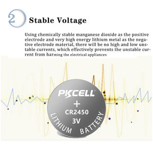 Batterie bouton au lithium PKCELL haute capacité 600mAh Cr2450 3v <span class=keywords><strong>Cr</strong></span> <span class=keywords><strong>2450</strong></span> - Product Image 5