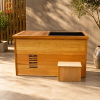 All-in-One Holz-Edelstahl-Kaltwasserbecken mit Temperaturregelung für Outdoor-Spa und Wellness