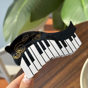 Accessoires capillaires décontractés pour femmes en acétate, motifs instruments de musique (guitare, cassette, piano, partitions) - Product Image 3