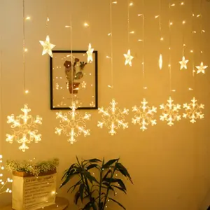 Vendite dirette della fabbrica del fiocco di neve LED curtain luce della stringa della luce della stella della decorazione di strada mall festa di nozze romantico stella