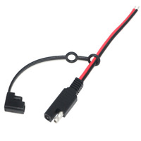 Kabel Pigtail SAE 2Pin Otomotif dengan Konektor SAE Tahan Air dan Tutup Anti Debu, Kabel Daya untuk Baterai Mobil/Solar