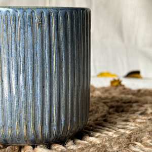 Recipientes de Cerámica Azul Ondulado para Velas, Frascos para Velas con Tapa para Hacer Velas - Product Image 2