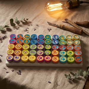 <span class=keywords><strong>TopFun</strong></span> – Lot de 50 tampons éducatifs personnalisés en plastique auto-encreurs pour enfants, thème animaux et nature, pour les 2-4 ans - Product Image 3