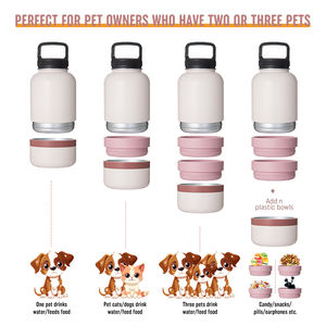 Campione Gratuito Mangiatoia per Animali Domestici con 2 Ciotole per Cani Staccabili e Borraccia da Viaggio Termica in Acciaio Inox da 32oz - Product Image 5