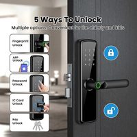 Cerradura Inteligente WiFi Tuya 5050, Cerradura Electrónica con Contraseña Anti-Espionaje, Aleación de Aluminio, Cerradura Inteligente con Huella Digital Ttlock en la Nube
