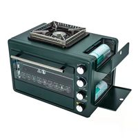 Réchaud à Gaz Portable 2-en-1 Multifonctionnel Étanche Grande Capacité, Four et Barbecue d'Extérieur pour Pique-nique, Randonnée et Camping