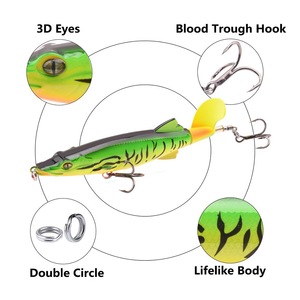 Esche Artificiali in Plastica Dura 13cm/16g, Esca Bionica Galleggiante a Forma di Coccodrillo con Motore a Elica e Motivo a Onde per la Pesca al Dogfish - Product Image 3