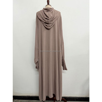 Robe Abaya à capuche de style Dubaï, couleur unie, décontractée, ample, respirante, à manches longues, pour femmes du Moyen-Orient