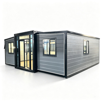 Kits de maison préfabriquée de luxe en conteneur, avec structure stable, en matériaux naturels bruts, type chalet en rondins, 3 chambres
