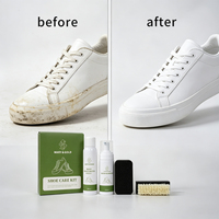 Kit de nettoyage et désodorisant pour chaussures OEM, lot de 4, nettoyant en mousse, spray désodorisant, éponge, brosse, pour baskets, chaussures en toile et en mesh
