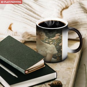 High Frosted Density <b>Ceramic</b> <b>Mug</b> 11oz Black Heat Activated Color Changing Coffee Tea Cup - Product Image 3