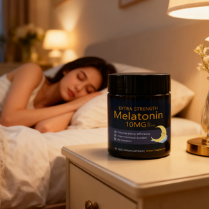 Logo personnalisé Mélatonine 10mg Capsules Certifié GMP Adulte Utilisation Supplément Amélioration de la Mémoire du Sommeil 60 Capsules/Bouteille Livraison Rapide - Product Image 2