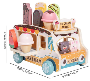 Ensemble d'accessoires de jeu de simulation de magasin de crème glacée <span class=keywords><strong>en</strong></span> <span class=keywords><strong>bois</strong></span> pour enfants, <span class=keywords><strong>jouet</strong></span> éducatif d'apprentissage précoce pour garçons et filles - Product Image 4