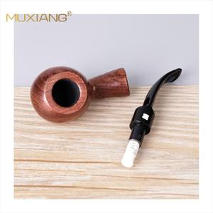Muxiang Wooden Smoking Pipe Bent Shape Saddle Mouthpiece Handcrafted Tobacco Pipe For Personal Gift - Product Image 5