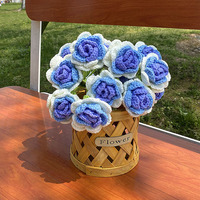 DREA Nouveaux Cadeaux Créatifs Produits Fleurs en Laine Tricotées à la Main Fleurs en Crochet pour Cadeaux de Mariage et d'Anniversaire