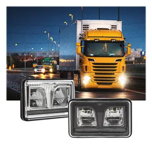 ECE R149 Farol alto/baixo 24V LED Luz selada com proteção UV 40W Quadrado 4x6 Polegadas Faróis LED para caminhão