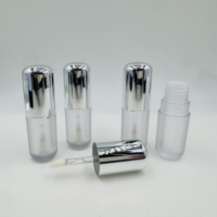 Tube de gloss à lèvres vide en plastique dépoli avec bouchon argenté électroplaqué et applicateur – Emballage cosmétique personnalisable