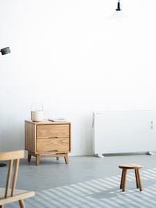 Mesa de Noche Moderna y Elegante de Diseño Nórdico para Dormitorio, de Madera Maciza con Dos Cajones, Almacenamiento Duradero y Muebles para el Hogar - Product Image 2