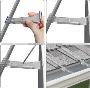 Supports de gouttière en aluminium de 5 pouces, clips de gouttière de 5 pouces avec sangles pour <span class=keywords><strong>fixation</strong></span> sans gouttière, gouttières en aluminium et en acier - Product Image 2