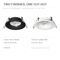 Éclairage de plafond pour appartement, en aluminium moulé sous pression, blanc/noir, GU10, découpe de 65 mm, cadre encastré pour downlight