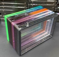 Protecteur de carte gradée PSA/BGS 35PT en TPU à paillettes dégradées avec panneau arrière en acrylique transparent et protection antichoc