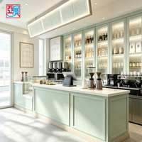 Comptoir de café Yabo vert, comptoir de service commercial pour café, boulangerie