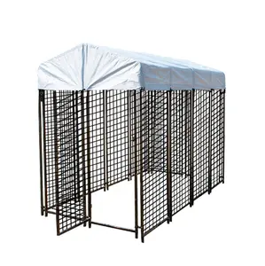 Outdoor Dog Kennel for Large Dogs Heavy Duty Welded Wire Steel Dog Playpen Fence with Secure Lock Pet Pen with UV-Resistant