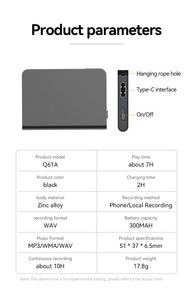 8-128GB ai hỗ trợ ghi âm ghi chú ghi chú điện thoại Gpt ghi nhớ trò chuyện ghi âm Thiết bị định dạng WAV - Product Image 5