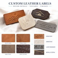 Étiquette en cuir véritable gaufrée personnalisée avec logo de marque gravé au laser, à coudre, pour réparation de vêtements en PU, simili cuir, jean ou chapeau