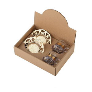 Juego de Té y Taza de Café de Vidrio Etiopio con Decoración Dorada Electroplacada, Nuevo, en Caja de Regalo, Modelo 2026 - Product Image 6