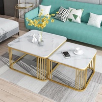 Table basse carrée en marbre nordique, mobilier de maison pour petit appartement, salon moderne, design créatif, luxe léger, gain de place, empilable
