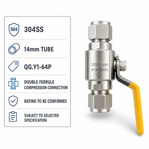 Conector de compresión de hierro fundido de 14 mm con doble férula QG.Y1-64P para tuberías de petróleo de alta presión - Product Image 6
