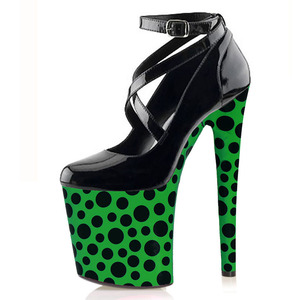 Zapatos Tacones Chaussures Talons Vert 20CM Wave Point Roman Round Toe Shoe Pole <b>Dance</b> Platform High <b>Heels</b> for Women - Product Image 5