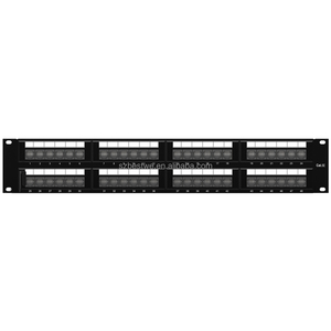 แผงแพทช์เน็ตเวิร์กแบบรวม Cat5E/6 แผงแพทช์แบบ 110 สไตล์ 48 พอร์ต 2RU พร้อมแถบจัดการสายเคเบิล - Product Image 4