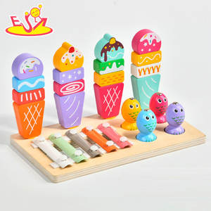 Jouet d'activité 3 en 1 en bois pour enfants : jeu de pêche, blocs à empiler, <span class=keywords><strong>xylophone</strong></span>, jouet éducatif W12D765 - Product Image 1