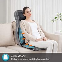 Masseur pour le cou et le dos avec chaleur, coussin de massage Shiatsu portable avec compression d'air, roulement et pétrissage, coussin de siège massant