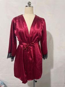 CZHENG 121 Lingerie Sexy in Raso, Vestaglie da Notte, Abbigliamento da Casa per Donne, Vestaglia Trasparente con Pizzo sul Retro, Mutandine Sexy, Camicia da Notte per Luna di Miele - Product Image 5