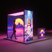 Stand d'exposition portable 3x3 m (10x10 pi) à montage rapide pour salon professionnel, avec équipement publicitaire LED et caisson lumineux SEG pour événements et expositions