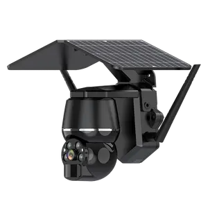 Caméra intelligente d'extérieur sans fil Panneau solaire Batterie Caméra de sécurité Vision nocturne 4G Système de caméra étanche