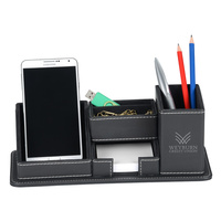 Organisateur de bureau personnalisé avec logo, rangement multi-compartiments, porte-stylos, conteneur pour fournitures, cadeau d'entreprise, article d'entreprise