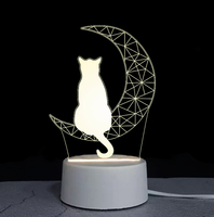 Lampe de nuit LED créative en acrylique 3D avec illusion d'anime personnalisée, base de table de bureau, décoration de chambre d'enfant, cadeau de Noël