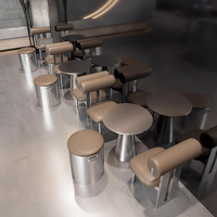 Meubles de restaurant industriels modernes, durables et écologiques avec ensemble de table à manger en acier inoxydable pour usage en bistro occidental et hôtel
