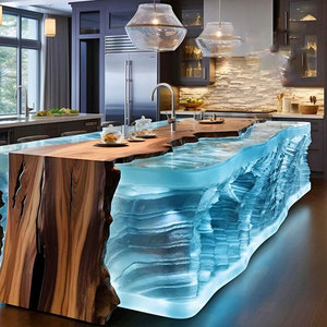 Tùy chỉnh sang trọng mờ onyx đá cẩm thạch phong cách dẫn đá phiến đá nhân tạo nhà bếp thanh Vanity Tops đảo Vanity bảng Tops - Product Image 2