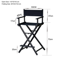 Chaise de maquillage professionnel en bois noir pliable et Portable pour Salon de coiffure