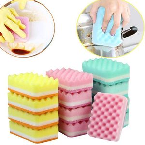 Wave Sponge Dishcloth Rectangle Absorbent Kitchen Cleaning Pad For Pots And Pans 10 Piece Set Random Colors - Product Image 3