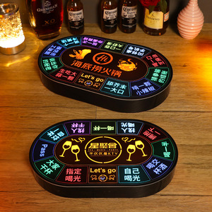 Roue de jeu éclairée par LED en acrylique 40x25cm, jeu de société automatique pour bar, divertissement KTV - Product Image 1