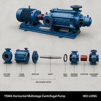 Pompe centrifuge multi-étages TSWA horizontale segmentée pneumatique OEM haute pression pour le transfert d'eau dans l'industrie chimique