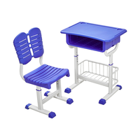 Ensemble bureau et chaise d'étudiant de style moderne pour l'éducation Mobilier de salle de classe Table de lecture universitaire pour l'école