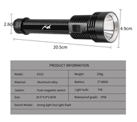 Nouvelles lampes de plongée LED haute puissance 500M T40, puissantes, IPX8, lampe torche sous-marine, lanterne de plongée professionnelle